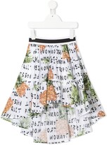 Thumbnail for your product : MonnaLisa Pineapple Print Ruffle Midi Skirt
