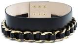 Thumbnail for your product : Balmain Chain Embellished Leather Waist Belt - Womens - Gold