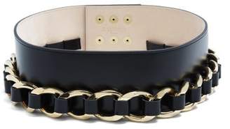 Balmain Chain Embellished Leather Waist Belt - Womens - Gold