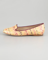 Thumbnail for your product : Vera Wang Hurley Raffia Smoking Slipper, Pink/Multicolor