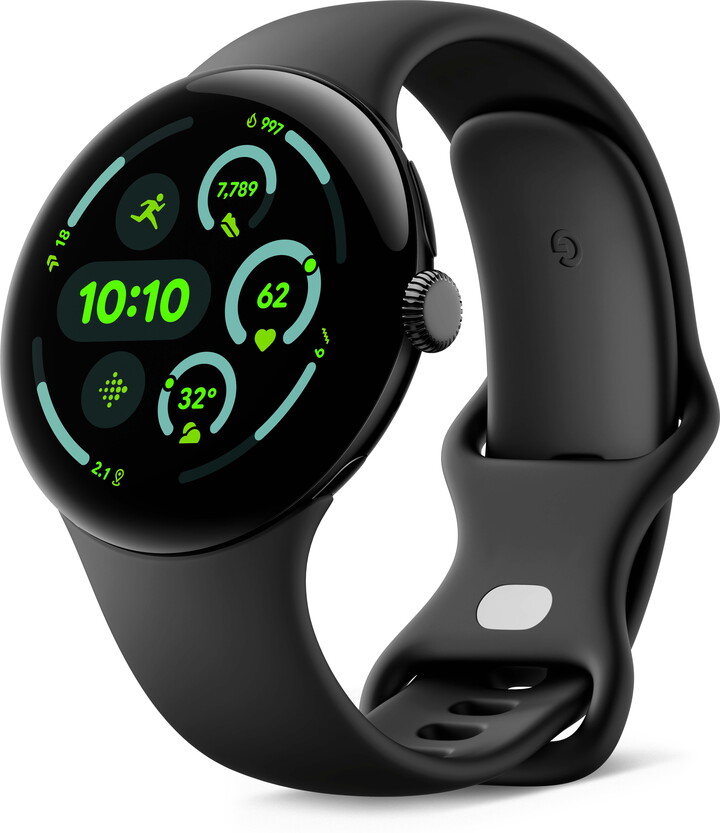 Google Pixel Watch 3 (45mm) - Android Smartwatch with Heart Rate Tracking, Advanced Running From Fitbit, Fitness Insights, 24-Hour Battery - Matte Black Aluminum Case - Obsidian Band - LTE