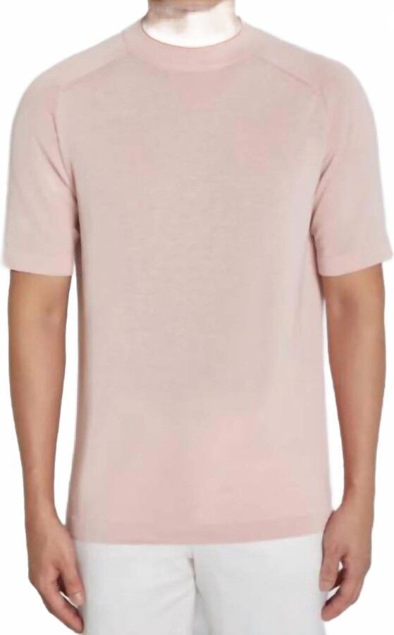 Jack Victor Setico Cotton/silk Knit Crew Neck Tee In Pink