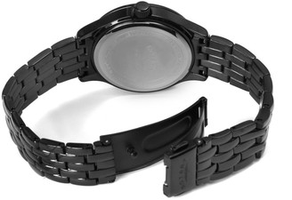 Rotary EXCLUSIVEBlack Textured Swarovski Set Dial Black IP Stainless Steel Bracelet Ladies Watch