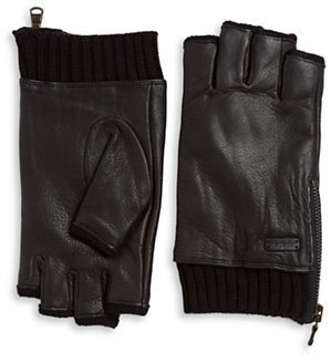John Varvatos Leather Zip Gloves