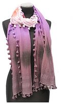 Thumbnail for your product : La Fiorentina Pink Combo Dye Print Scarf w/ Pom Tassels