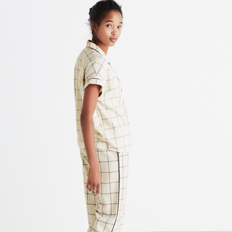 Madewell Flannel Bedtime Pajama Top in Windowpane