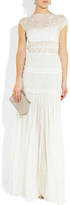 Thumbnail for your product : Nina Ricci Lace-trimmed silk-chiffon gown