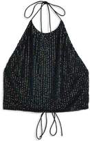 Thumbnail for your product : Topshop Iridescent Sequin Halter Top