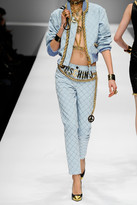 Thumbnail for your product : Moschino Chain-trimmed quilted denim bomber jacket