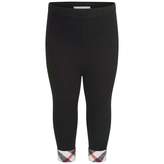 Thumbnail for your product : Burberry BurberryBaby Girls Black Penny Leggings With Check Turn Ups