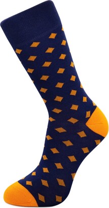 Slopes & Town Men's Yellow / Orange / Blue Gift Box Bamboo Socks Orange&Yellow