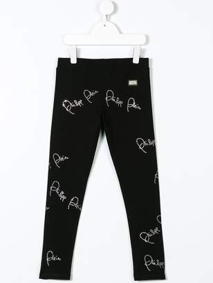 Philipp Plein Junior logo embellished leggings