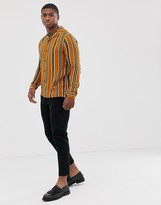 Thumbnail for your product : Religion revere collar shirt in mustard stripe