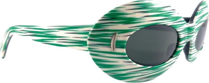 Victory Optical Vintage Suntimer Victory Green Stripped Made In France 1960 Sunglasses