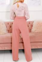 Thumbnail for your product : Pink Boutique Party Time Pink Sequin Long Sleeve Wide Leg Jumpsuit