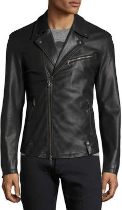 John Varvatos Coated Slim Moto Jacket, Black