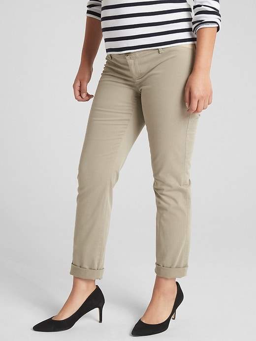 Gap Maternity Inset Panel Girlfriend Chinos ShopStyle Clothes and Shoes