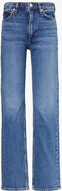 Rag & Bone Womens Kendra Harlow Straight-Leg Mid-Rise Stretch-Denim Jeans 27