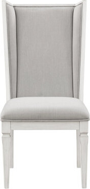 2 Side Chairs In Gray And White. 49 Lb Package Weight. 24" Product Height. Padded Seat Cushion With Soft Fabric. Stylish Wooden . Materials. Versatile