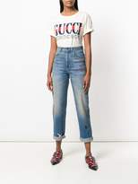 Thumbnail for your product : Gucci cropped embroidered jeans