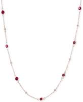 Thumbnail for your product : Effy Amorandeacute; by EFFYandreg; Ruby (1-3/8 ct. t.w.) and Diamond (1/8 ct. t.w.) Station Collar Necklace in 14k Rose Gold