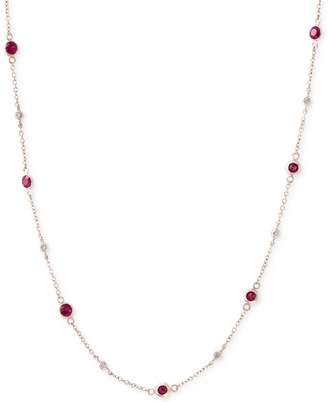 Effy Amorandeacute; by EFFYandreg; Ruby (1-3/8 ct. t.w.) and Diamond (1/8 ct. t.w.) Station Collar Necklace in 14k Rose Gold