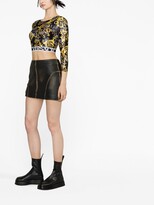Thumbnail for your product : Versace Jeans Couture Logo-Print Baroque Crop Top