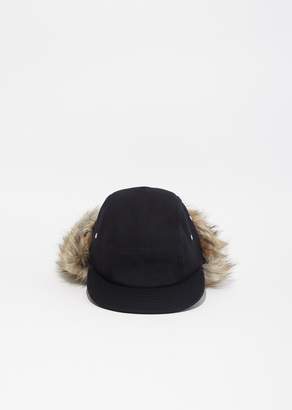 Sacai Melton Wool Hat Navy X Brown Size: OS