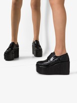 Thumbnail for your product : Prada Black 95 Woven Leather Platform Brogues