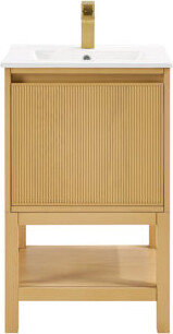 NFusion Aven Modern Solid Wood Bathroom Vanity With Adjustable Shelf