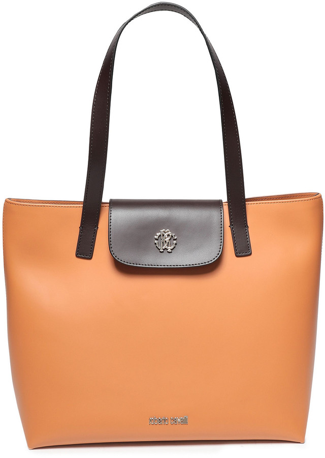 roberto cavalli pebble leather tote bag