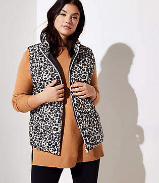 leopard print puffer vest