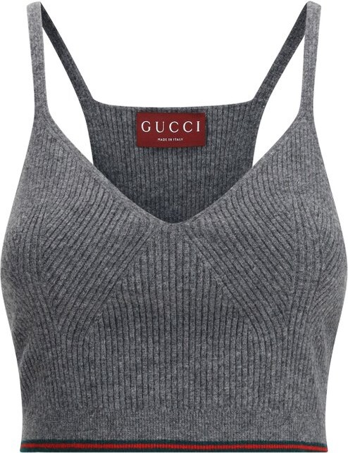 Gucci Web Detailed Rib Felted Top