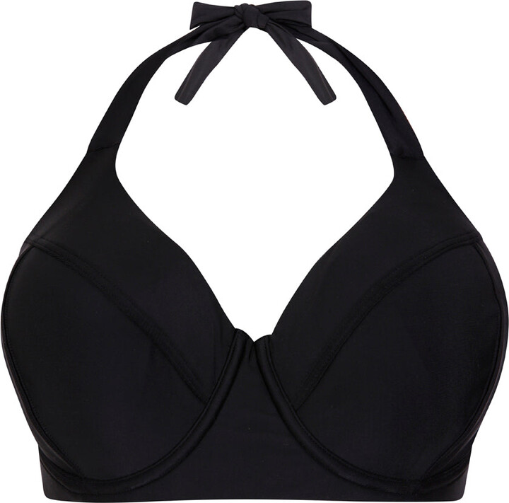 AllPeace Fuller Bust Soweto Underwired Halter Bikini Bra Black
