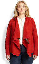 Thumbnail for your product : Eileen Fisher Eileen Fisher, Sizes 14-24 Wool Draped Jacket