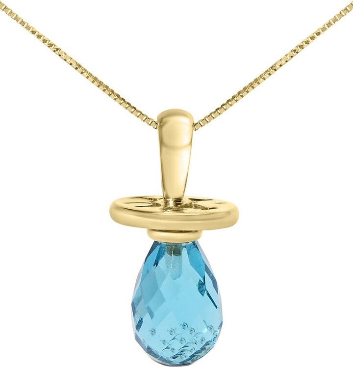 Haus of Brilliance Colorful Gemstones 14K Quartz Pendant Necklace