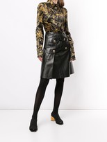 Thumbnail for your product : Proenza Schouler Button-Embellished Pleated Leather Skirt