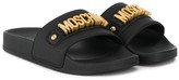 Thumbnail for your product : MOSCHINO BAMBINO Logo Plaque Sandals