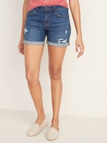 womens denim shorts mid length