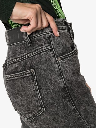 Sjyp Washed Denim Cropped Jeans