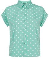 Thumbnail for your product : New Look Teens Mint Green Polka Dot Short Sleeve Boxy Shirt