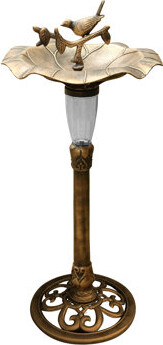 Alpine 41"H Solar Birdbath with Birds and LED Light for Garden