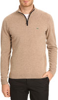 Thumbnail for your product : Lacoste Trucker AH2988 Beige Jacket with Navy Trim