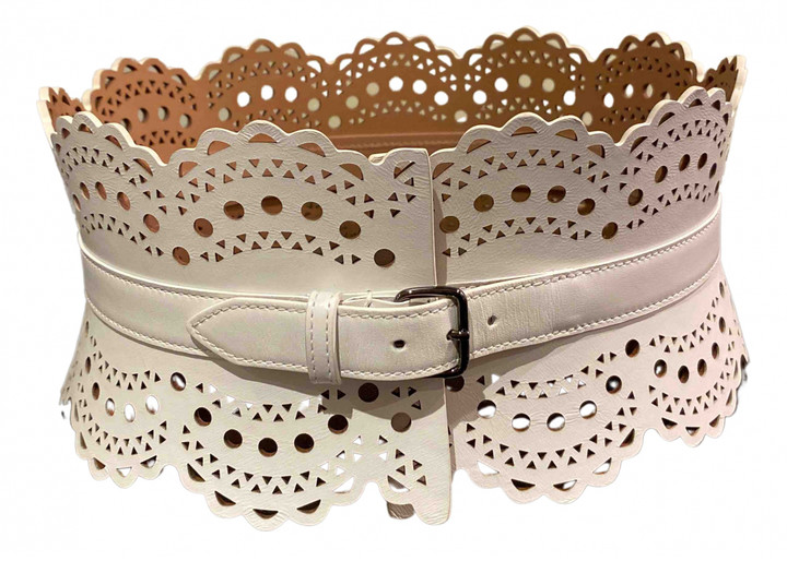 Alaia White Leather Belts
