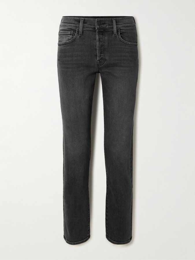 Mother Hiker Hover High-rise Straight-leg Jeans - Black