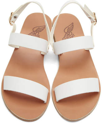 Ancient Greek Sandals White Leather Clio Sandals