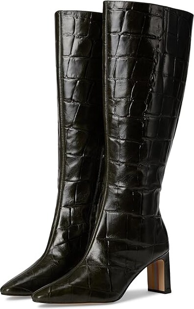 Sam Edelman Sylvia 2 Women's Boots Deep Olive Wide Calf : 10 M, Leather