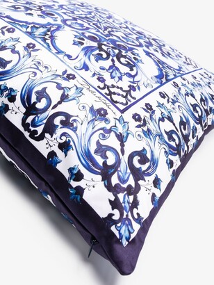 Dolce & Gabbana Blue Duchesse Medium Cotton Cushion - Unisex - Silk