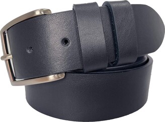 ITALIAN BELT COMPANY Mens Belt Classic Darkest Navy Blue 100% Italian Full Grain Single Skin Hide Leather Belt 40mm (Xxl 42-46 Inches)