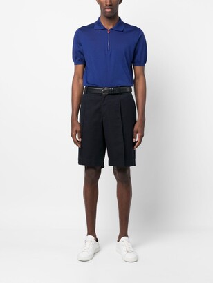 Kiton Zip-Up Short-Sleeved Polo Shirt